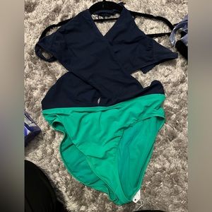 Tory Burch Cross over One Piece Swimsuit